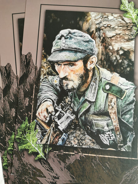 "Gebirgsjäger", rötlich, DIN A4-Druck