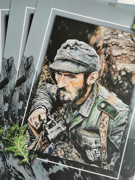 "Gebirgsjäger", gräulich, DIN A4-Druck